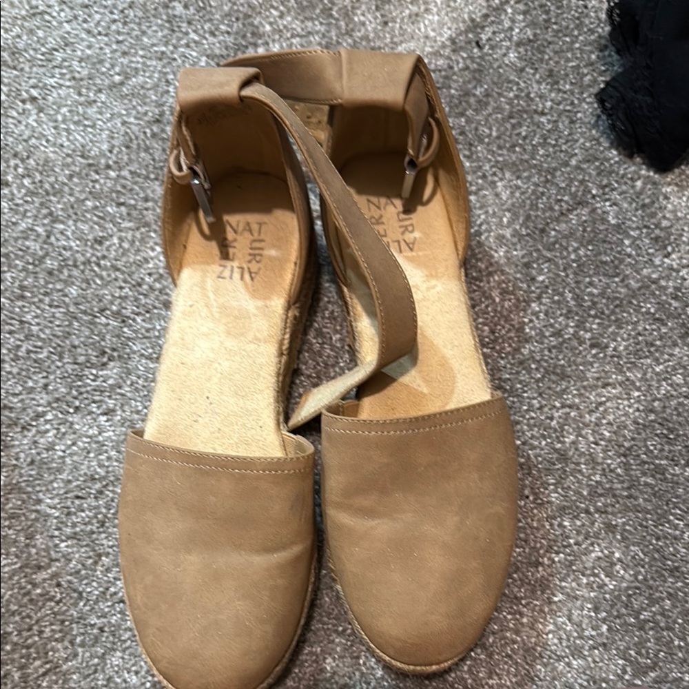 Stuart Weitzman Tan Espadrilles with Ankle Strap